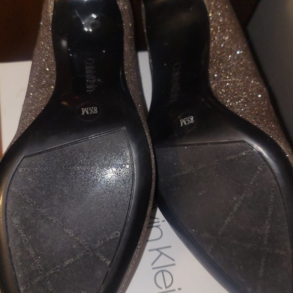 Calvin Klrin 2.5 inch heels Glitter Mahogany - Picture 2 of 5